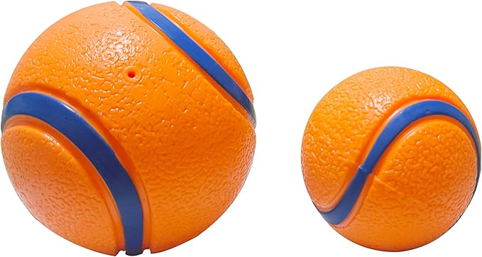 Dog Toy Ball,Rubber Sound-Producing Toy Ball, with a Groove Design That is Resistant to Bites, Has a High Bounce, Dog Training Interactive Pet Toy, Relieving Pet Anxiety,Pack of 2