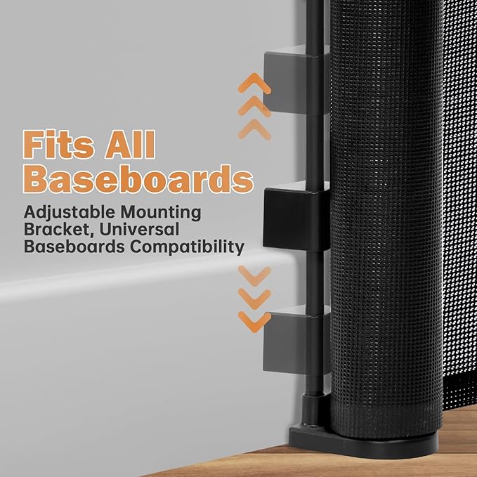 Retractable Baby Gates Dog Gate for Stairs, 55" Wide Mesh Baby Gate Pet Gate for The House, 34" Tall Child Safety Gates for Doorways, Hallways, Deck, Porch, Indoor, Outdoor