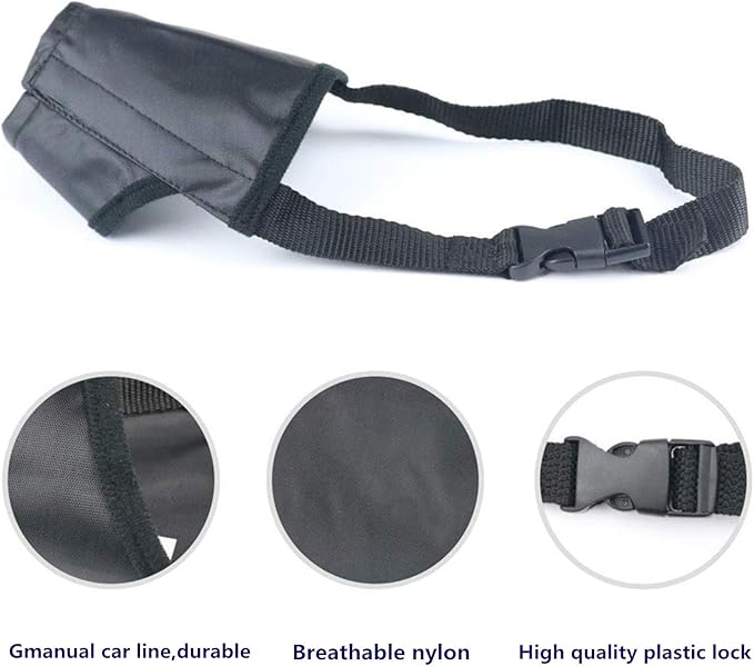 Dog Muzzles Suit - 7PCS Dog Muzzles Adjustable Quick Fit pet Muzzle Prevent from Biting Barking and Chewing for Small Medium Large Dogs,Black