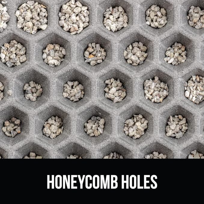 GORILLA GRIP Honeycomb Cat Litter Box Mat, Two Layer Trapping Waste Mats, Soft On Paws, Litter Box Supplies and Essentials for Indoor Cats, Traps Excess, Water Resistant for Floors, 30x24 Gray