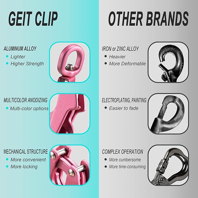 GEIT 2/4/5/6FT Dog Leash, Heavy Duty Rope Leashes, Reflective Nylon Pet Lead with Aluminum Quick Release/Locking Tactical Frog Clip for Small Medium and Large Dogs, Pink, 1/2 inch