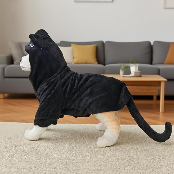 Pet Costume for Small Dogs Cats,Halloween Hoodies Winter Puppy Coat Outfits Funny Pajamas Clothes for Christmas Party,Cat L