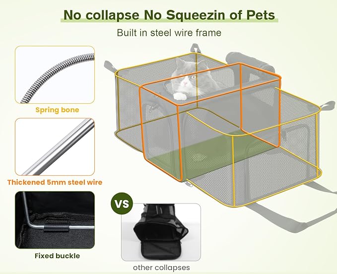 Pecute Cat Carrier Expandable, Airline Approved Cat Soft-Sided Carriers, Breathable Pet Carriers up to 5kg/12lbs, Collapsible Cat Bag Carrier Great for Travel, Outdoor, Hiking, Camping, Dark Gray