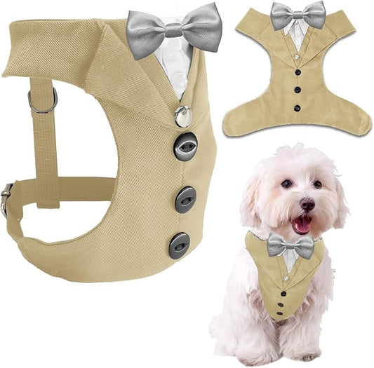 AVERYDAY Dog Tuxedo for Wedding Outfit, Dog Suit and Tie Costumes for Birthday, Halloween, Cosplay, Christmas Party, Pet Formal Wear with Bowtie, Tux for Small Dogs, Chihuahua, Bichon, Maltese, Cats