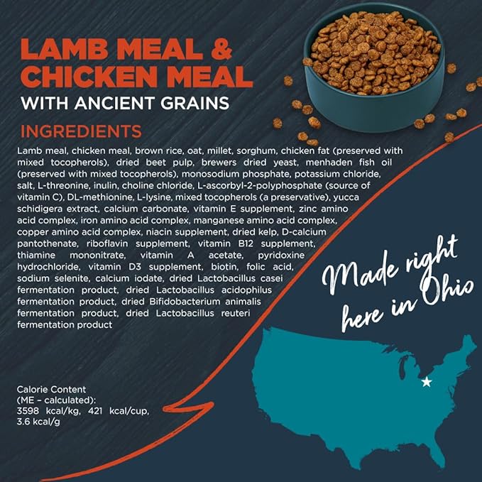 Blackwood Complete & Balanced Diet Dry Dog Food, Lamb Meal & Chicken Meal with Ancient Grains, 4.5 Pound Bag, Slow Cooked with Vitamins & Minerals