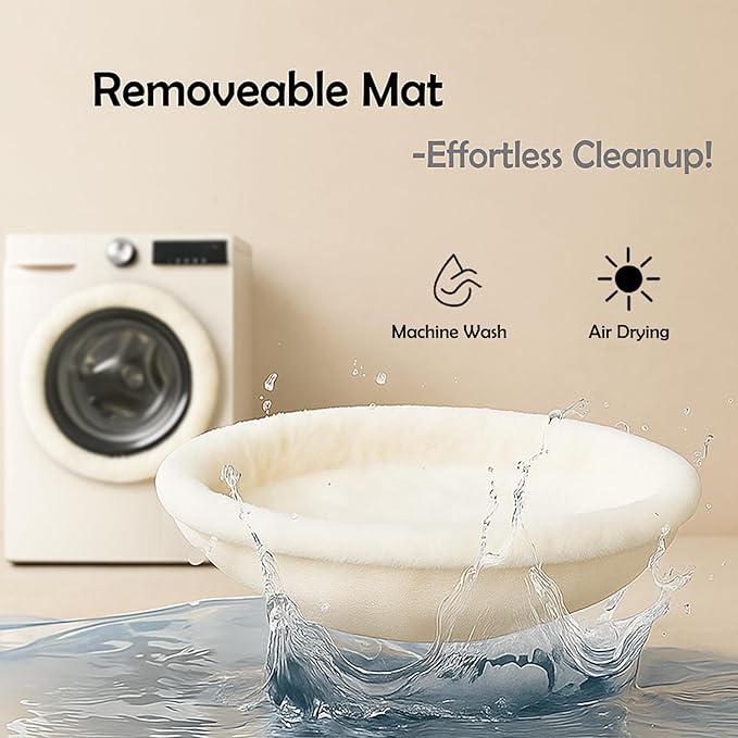 Cat Desk Bed - 360° Rotating & Height Adjustable, Cat Bed for Desk with Hammock, Sturdy Cats Bed for Desk with Removable Washable Cover, Supports Up to 50lbs, for Indoor Cats (14", Plush)