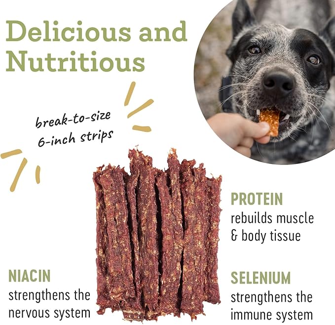 Farm Hounds - Boars Strips - Premium Natural Boar Jerky for Dogs - 100% Humanely Raised Boar- Break-to-Size - Great for Training & Treats - No Added Fillers - Made in USA - 1 Pack