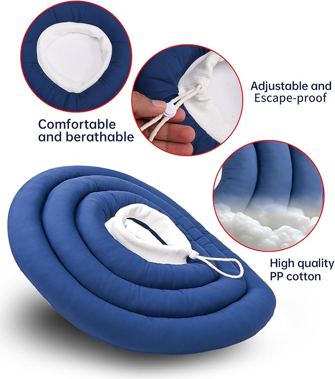 Soft Dog Cones, Recovery Dog Donut Collar After Surgery- Cone of Shame Alternative, Pet Elizabethan E-Collar Anti-Bite Lick Wound Healing Adjustable for Small Large Medium Dogs