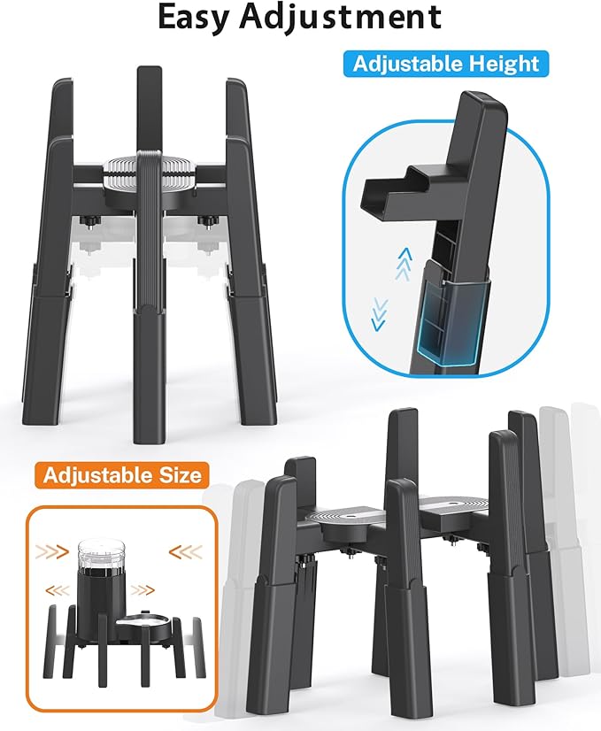 CZPET Dog Water Dispenser Stand, Holder for Pet Automatic Feeders, Width and Height Adjustable Elevated Stand for Pet Feerders, Suitable for Large Dogs [Stand Only]