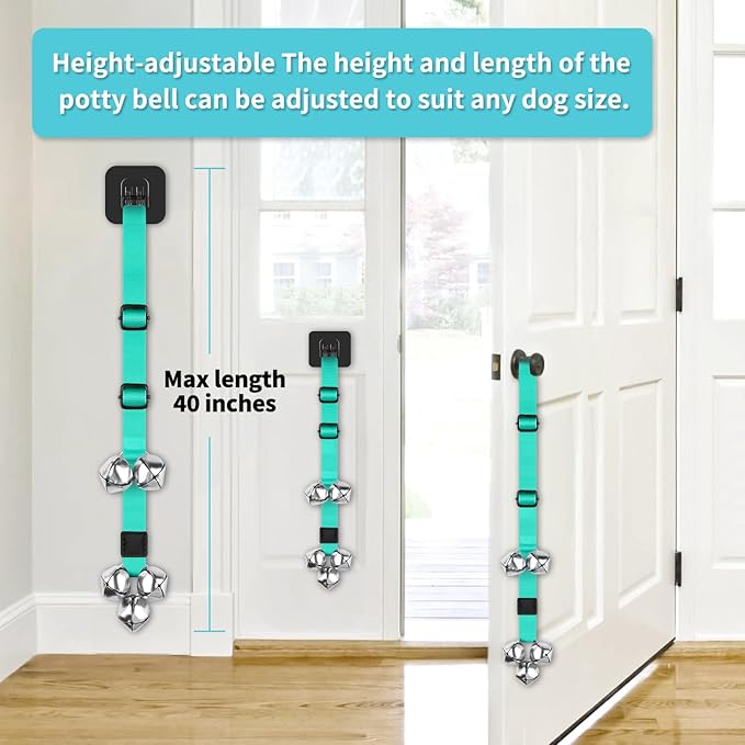 COOYOO Dog Doorbells, Adjustable Potty Training Dog Bells, Upgraded for Training Your Puppy The Easy Way, Premium Quality Housetraining Hanging Bell-5 Extra Large Loud 1.5 DoorBells