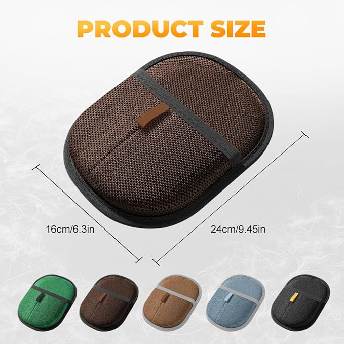 Pet Hair Removal Glove,Efficient Grooming Gloves for Cats & Dogs,Electrostatic Pet Hair Remover for Bed Sheets Couch Clothes Carpet Car Seat,Reusable Washable Hair Remover Gloves (Dark Brown)