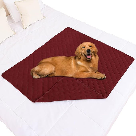 Smiry Waterproof Dog Blanket, Reversible Dog Bed Cover Pet Blanket, Soft Pet Couch Covers for Sofa Washable, Bed Couch Sofa Furniture Protector for Puppy Cat Kids (40"x50", Wine Red/Wine Red)