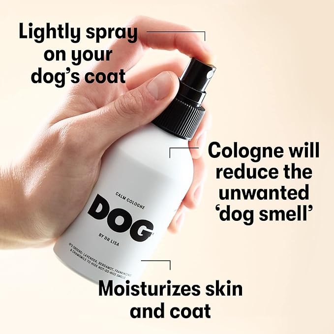 DOG by Dr Lisa - Sweet Cologne - With Mandarin, Neroli & Vanilla - Natural Dog Perfume - Pet Deodorant Spray - Plant-Based Essential Oils - Vegan - 4.2oz