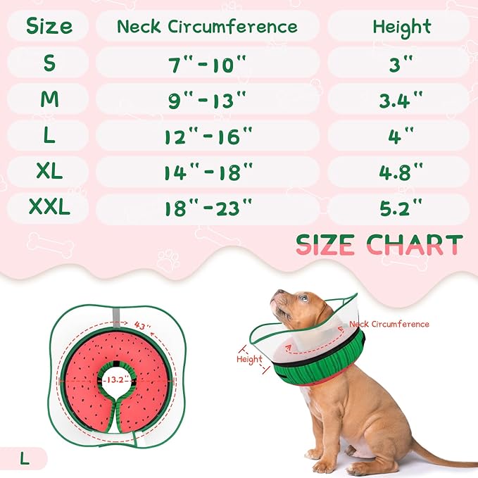 Supet Raised Inflatable Dog Cone Collar to Stop Licking, Soft Dog Cone Alternative After Surgery, Pet Neck Donut Collar for Small Medium Large Dogs