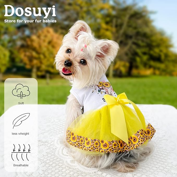 Dog Dress for Small Dogs Girl Clothes Cute Pet Dresses Female Cats Outfits Chihuahua Yorkie