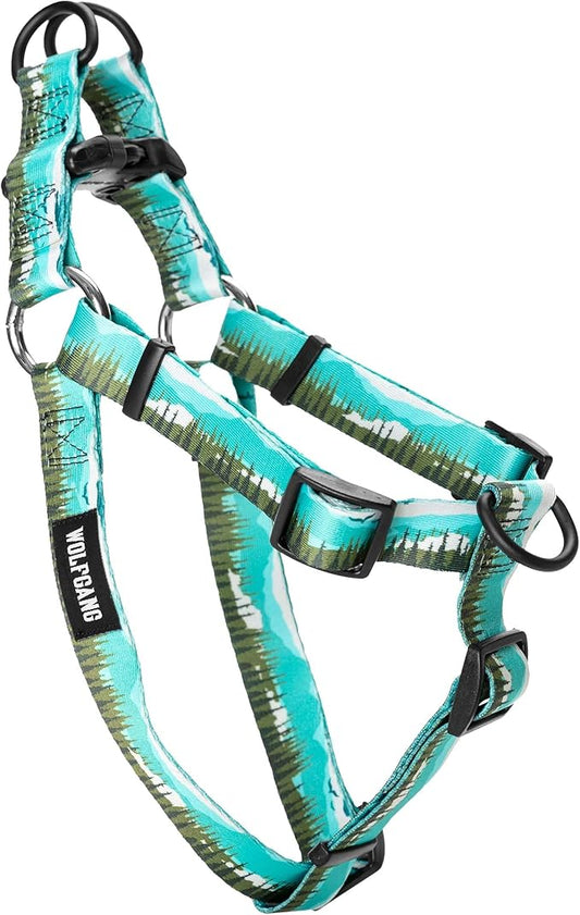 Wolfgang Heavy Duty Adjustable Dog Harness, Pull-Tested to Over 800 lbs for Walking & Training, GreatEscape Print, Medium