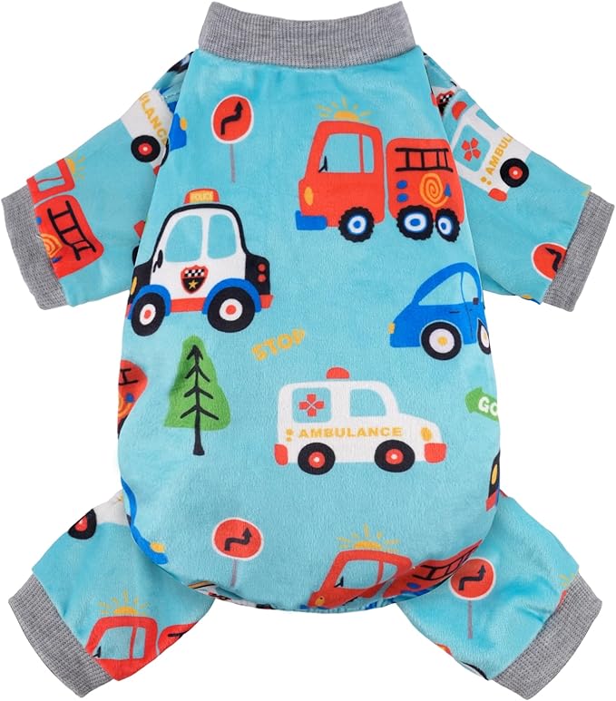Dog Pajamas Soft Lightweight Dog Onesies Outfit Clothes for Small Medium Large Puppy Pjs for Pet Boys Girls Dogs Cats (M (Back: 12",Chest: 16", Neck:10.2"), Transportation)