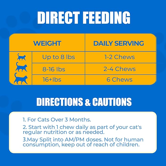 Just Try 300 Bites Allergy & Immune Bites for Cats - with L-Lysine & Quercetin for Itchy Skin Relief & Cat Allergy- Skin & Coat Health Eye Health- Grain Free Dietary Supplements for Pets