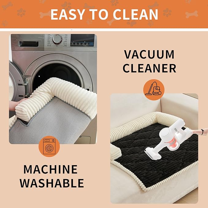 HAOMAIJIA Dog Couch Bed for Small Dogs, Non Slip Pet Couch Covers for Sofa Thick Soft Washable Dog Couch Cover Protector All Seasons Universal Dogs and Cats Bed Mat (Black, Small)