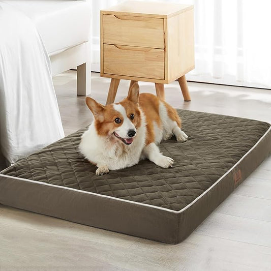 WNPETHOME Orthopedic Dog Bed Medium Size Dog, Waterproof Medium Dogs Bed with Removable Washable Cover, Multi-Needle Quilting Dogs Crate Bed