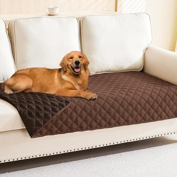 Smiry Waterproof Dog Blanket, Reversible Dog Bed Cover Pet Blanket, Soft Pet Couch Covers for Sofa Washable, Bed Couch Sofa Furniture Protector for Puppy Cat Kids (30"x70", Brown/Chocolate)