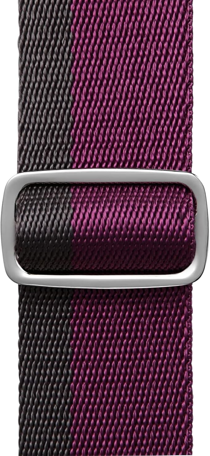 Martingale Collar 1.5 Inch Wide 1200D Extra Strong Nylon Dog Collar, No Pull Heavy Duty Dog Collar with 2-Color Stripe for Medium to XLarge Dogs (Medium, 1 1/2 Inch Wide, Purplish Red &Grey)
