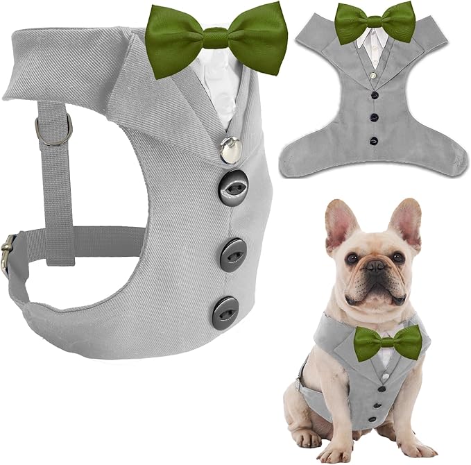 AVERYDAY Dog Tuxedo for Wedding Outfit, Dog Suit and Tie Costumes for Birthday, Halloween, Cosplay, Christmas Party, Pet Formal Wear with Bowtie, Tux for Medium Large Dogs, Bulldog, Labrador, Husky