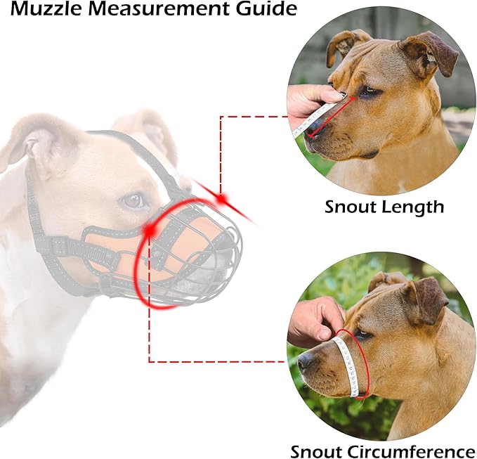 OOPSDOGGY Pitbull Dog Muzzle - Reflective Metal Mask with Wire Basket for Large Dogs - Soft Cage Muzzle to Prevent Biting & Chewing - Adjustable Nylon Straps (Blue)