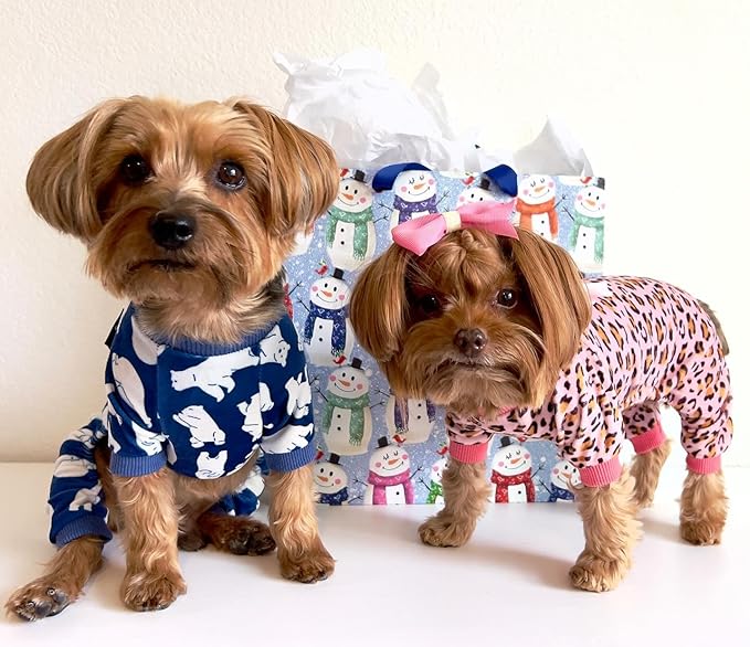 Fitwarm Polar Bear Dog Pajamas, Dog Clothes for Small Dogs Girl Boy, Pet Onesie with Feet, Cat Outfit, Lightweight Velvet, Royal Blue, White, XS