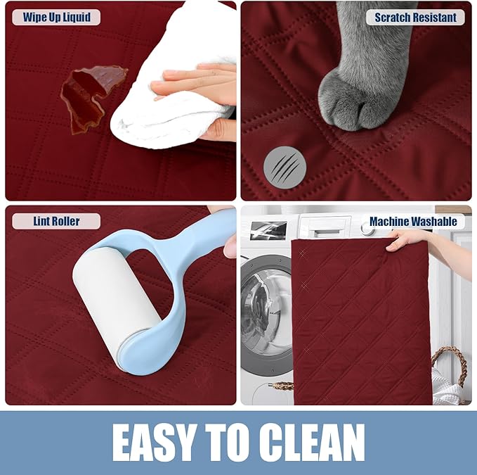 Smiry Waterproof Dog Blanket, Reversible Dog Bed Cover Pet Blanket, Soft Pet Couch Covers for Sofa Washable, Bed Couch Sofa Furniture Protector for Puppy Cat Kids (40"x70", Wine Red/Wine Red)