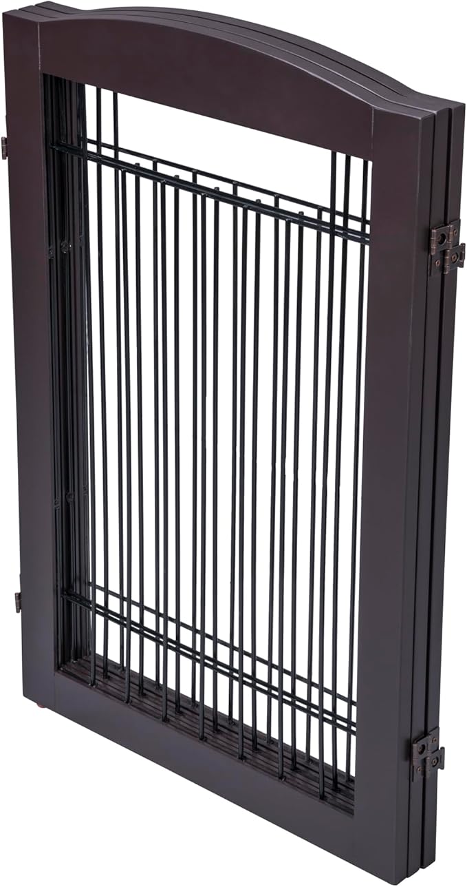 Spirich Freestanding Wire Pet Gate for Dogs, 30 inches Tall Dog Gate for The Houes, Doorway, Stairs, Pet Puppy Safety Fence, 3 Panels