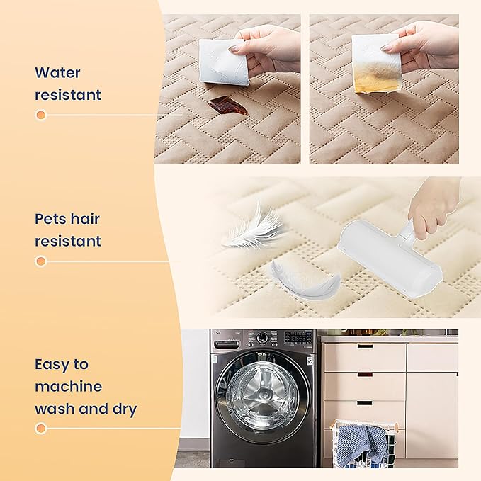 gogobunny 100% Double Sided Waterproof Dog Blanket Soft Pet Bed Cover Reversible Protect Furniture Couch Sofa Car for Puppy Cat Kids (Dark Beige/Light Beige, 82x102 Inch (Pack of 1))