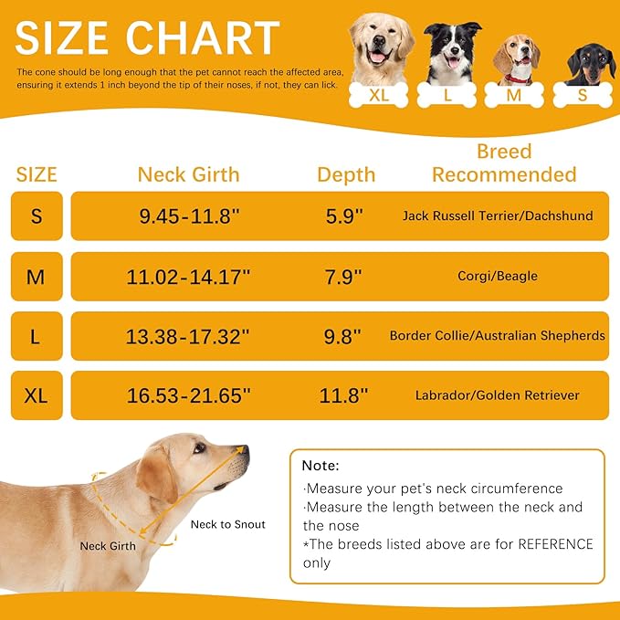 ASENKU Dog Cone Collar, Soft Adjustable Cone for Dogs to Stop Licking, Lightweight Recovery Dog Cone After Surgery, Pet E-Collar for Small, Medium & Large Dogs(Grey, XL)