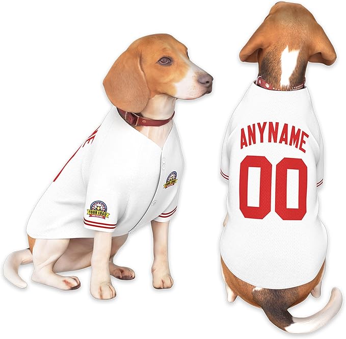 Custom Dog Baseball Jersey with Name Number Logo for Small Pet Dogs-Personalized Dog Shirts