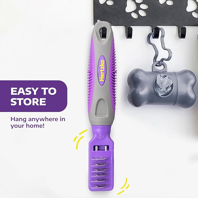 Dematting Comb for Dogs by Hertzko - Grooming Tool for Long and Short Haired Pets - Matted Cat Fur Remover for Small Dogs, Cats, and Rabbits - Tangle and Knot Remover Brush