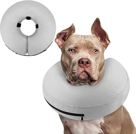 Supet Inflatable Dog Cone Collar Alternative After Surgery, Dog Neck Donut Collar Recovery E Collar for Neuter, Soft Pet Cone for Small Medium Large Dogs
