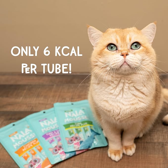 Love, NALA - Natural Lickable Cat Squeeze Up Treat,Topper - Tuna Mousse - Wet Food Cat Puree - Grain Free, Non-GMO, Minerals, Vitamins - 4 Pack 2 oz.