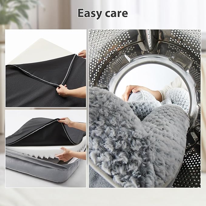 Orthopedic Dog Bed for Extra Large Dogs, Egg Crate Foam Bed for Extra Large Dogs, Equipped with Removable Waterproof Pillow Cover and Anti-Slip Bottom, Pet Bed