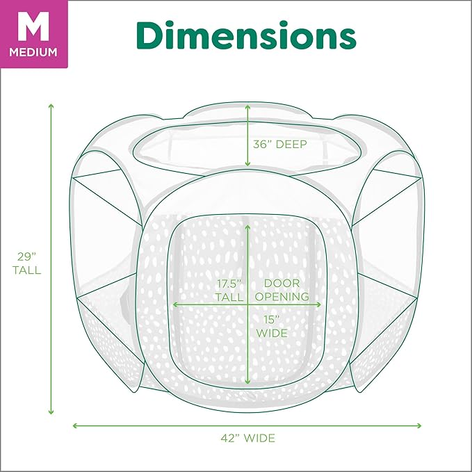 Furhaven Portable Dog Playpen Cat Tent, Pet Playground/Kennel Foldable Indoor Outdoor Zippered Puppy Crate - Gray Pebbles, Medium