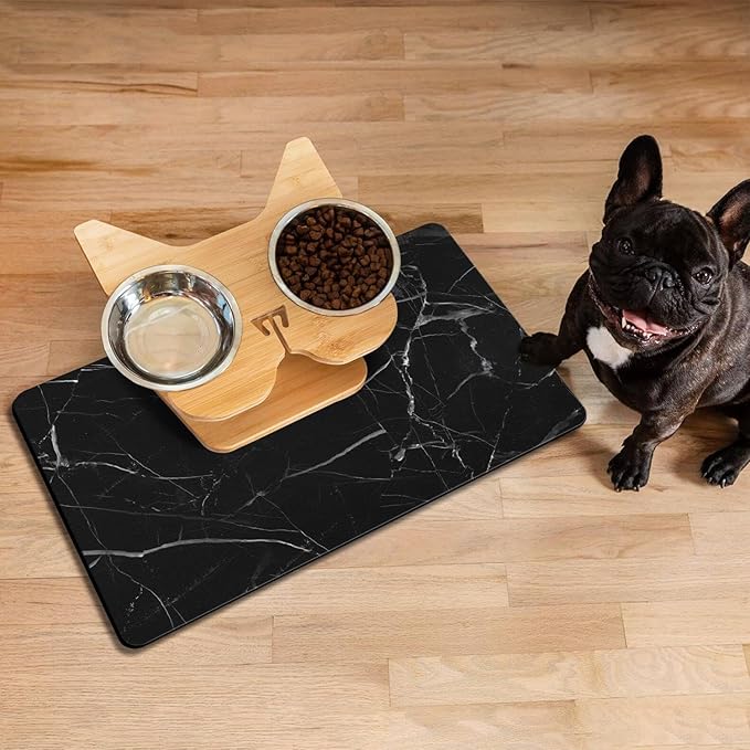 Dog Food Mats for Floors Absorbent, Pet Cat Food Mat - Quick Dry Dog Bowl Mats for Food and Water, Eco-Friendly Boho Pet Supplies