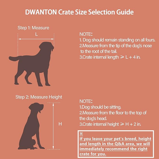 DWANTON Dog Crate Furniture with Cushion, Wooden Kennel Table with Double Doors, Indoor Dog House, Medium Size, 32.5" L, Rustic Brown