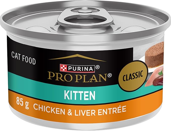 Purina Pro Plan Pate, High Protein Wet Kitten Food, DEVELOPMENT Chicken & Liver Entree - (Pack of 24) 3 oz. Pull-Top Cans