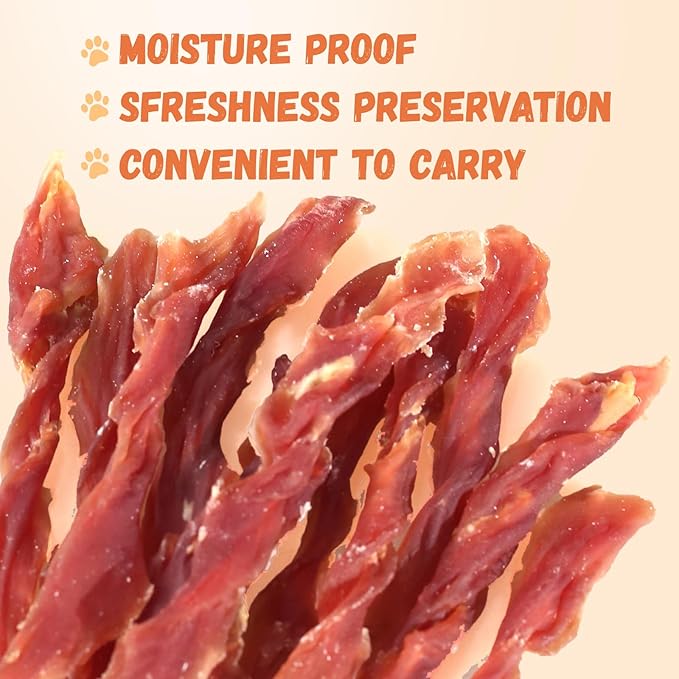 Duck Jerky Dog Treats, Natural Healthy Duck Twisted Strips with 1% Taurine, High Protain Low Fat Dog Training Rewards Treats for Small Medium Large Breeds, 10.6oz