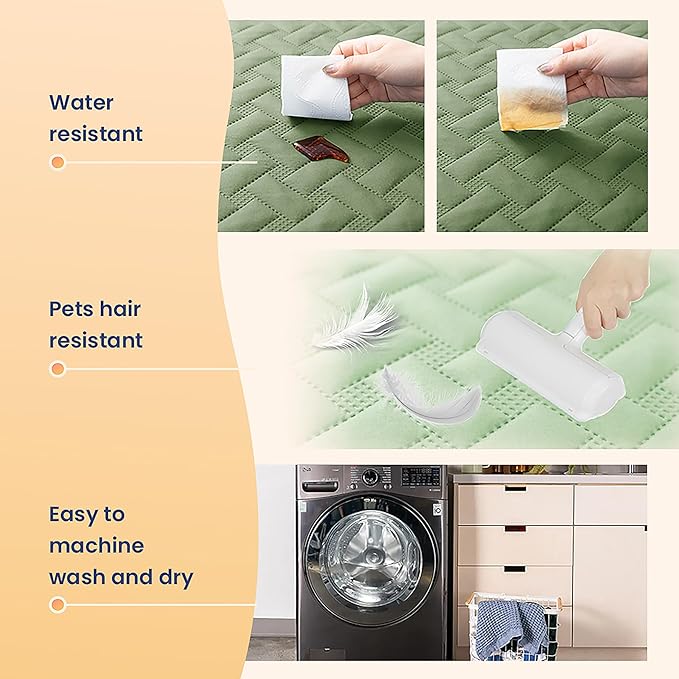 gogobunny 100% Double Sided Waterproof Dog Blanket Soft Pet Bed Cover Reversible Protect Furniture Couch Sofa Car for Puppy Cat Kids (Dark Green/Light Green, 40x50 Inch (Pack of 1))