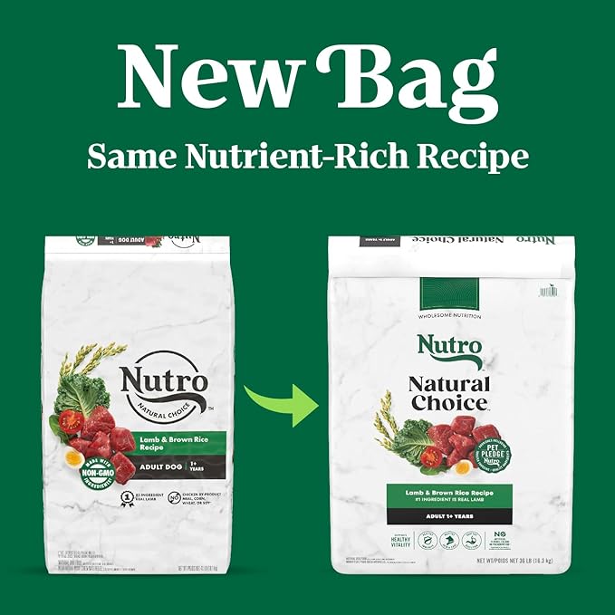 Nutro Natural Choice Adult Dry Dog Food, Lamb and Brown Rice Recipe, 36 lb Bag