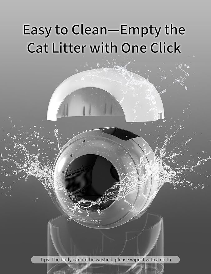 Automatic Cat Litter Box Self Cleaning,Smart Litter Box with 10 Safety Sensor Radars,100L Electric Cat Litter Boxes with Stairs for Multiple Cats,APP-Control,Advanced Odor Control OMCPET (White)