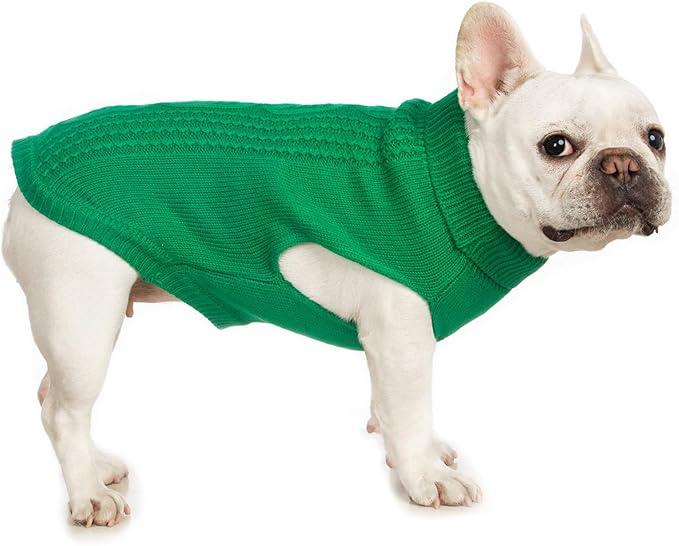 Stretchy Cat Sweater - 17 Colors & 6 Sizes | Snug Winter-Ready Knit for Boy/Girl Cats & Kittens(Dark Green, X-Large)