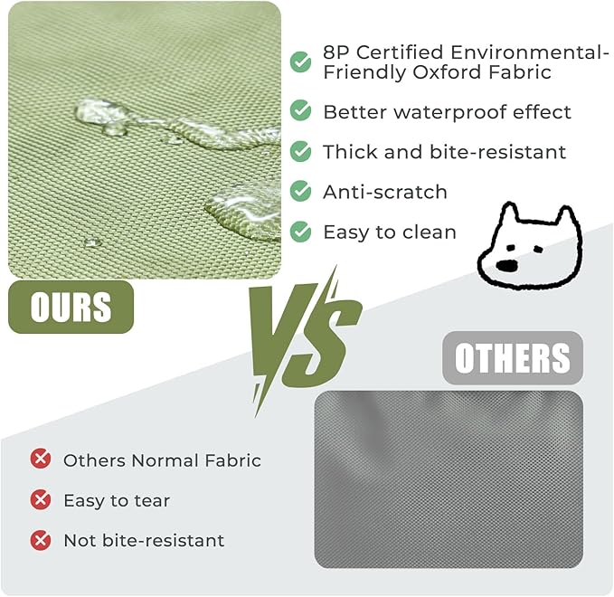 Orthopedic Outdoor Waterproof Dog Beds for Small Dogs, Washable Crate Bed with Egg Crate Foam Pet Bed Mat and Removable Oxford Fabric Cooling Cover,31"x 23", Dark Green