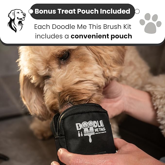 Slicker Brush for Dogs Kit by Doodle Me This Kingston and Hamilton includes comb treat pouch bag and guide turns stressful grooming into bonding gently detangles matted curly wavy coats at home