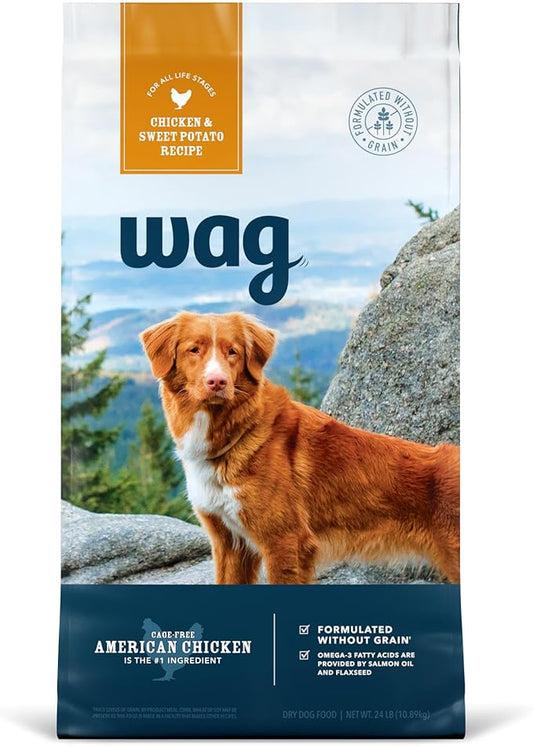 Amazon Brand - Wag Dry Dog Food Chicken & Sweet Potato, Grain Free 24 lb Bag